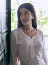 Pressed Rose Chikankari & Mukaish Kurta